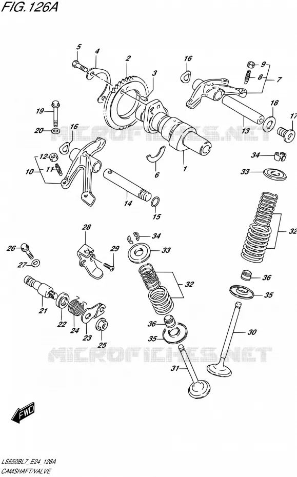 ARBRE A CAMES - VALVE Suzuki MOTO 650 BOULEVARD 2017  LS650B L7 (E24)