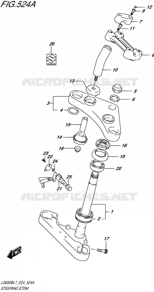 COLONNE DE DIRECTION Suzuki MOTO 650 BOULEVARD 2017  LS650B L7 (E24)