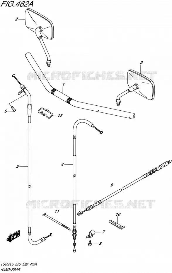 GUIDON Suzuki MOTO 650 BOULEVARD 1992  LS650 L5 (E03,E28,E33)