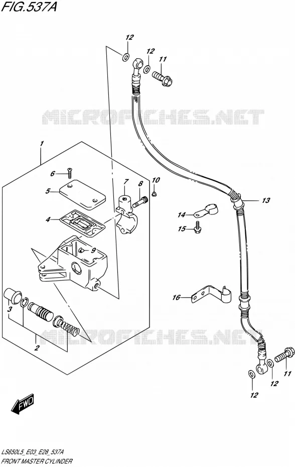 MAITRE CYLINDRE AVANT Suzuki MOTO 650 BOULEVARD 1992  LS650 L5 (E03,E28,E33)