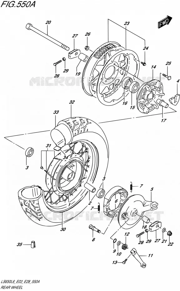 ROUE ARRIERE Suzuki MOTO 650 BOULEVARD 2016  LS650 L6 (E03,E28,E33)