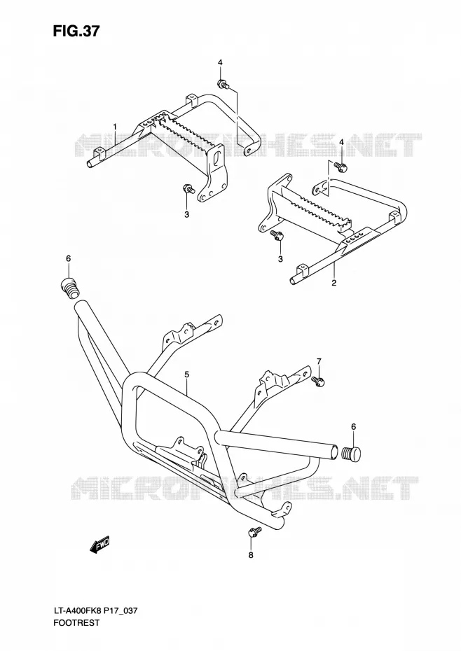 REPOSE PIED Suzuki QUAD 400 KINGQUAD 2010  LT-A400F L0 (P17,P24)