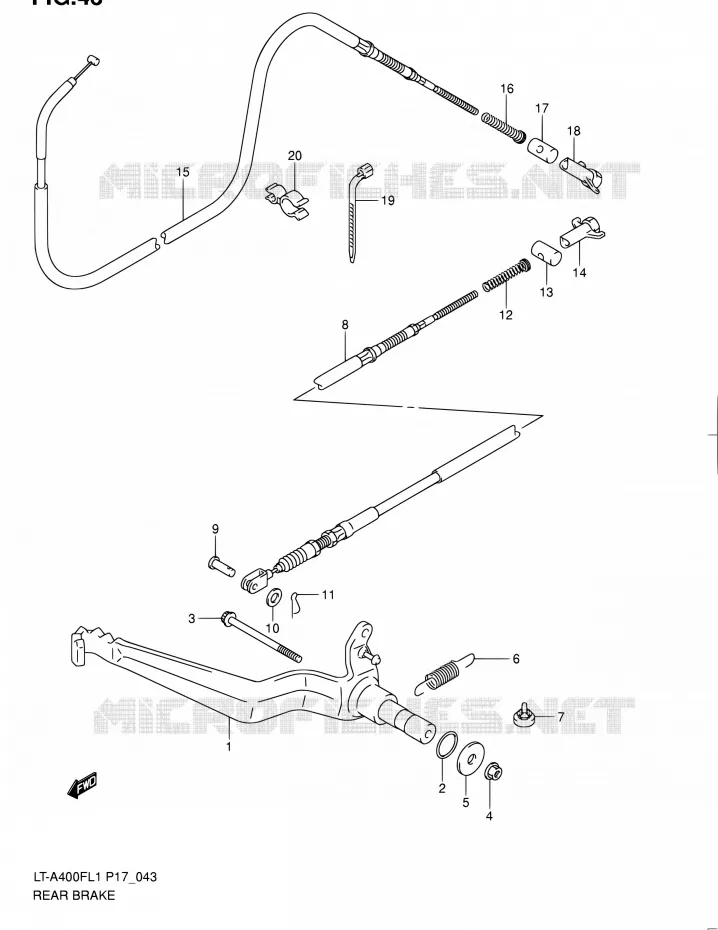 FREIN ARRIERE Suzuki QUAD 400 KINGQUAD 2011  LT-A400F L1 (P17,P24)
