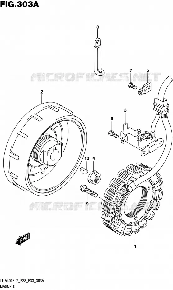 ALLUMAGE ROTOR - STATOR Suzuki QUAD 400 KINGQUAD 2017  LT-A400F L7 (P03,P28,P33)