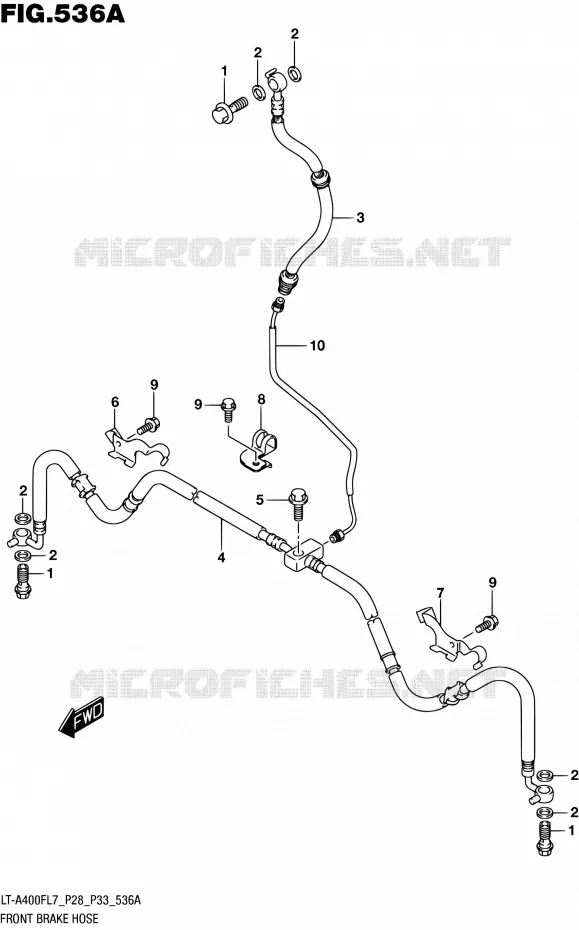 DURITE DE FREIN AVANT Suzuki QUAD 400 KINGQUAD 2017  LT-A400F L7 (P03,P28,P33)