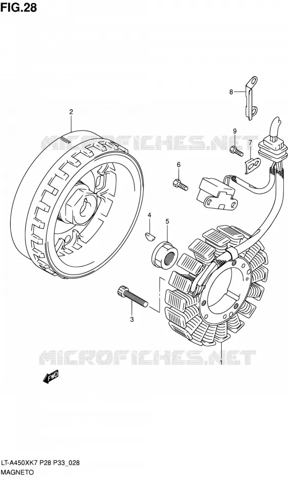 ALLUMAGE ROTOR - STATOR Suzuki QUAD 450 KINGQUAD 2010  LT-A450X L0 (P03,P28,P33)