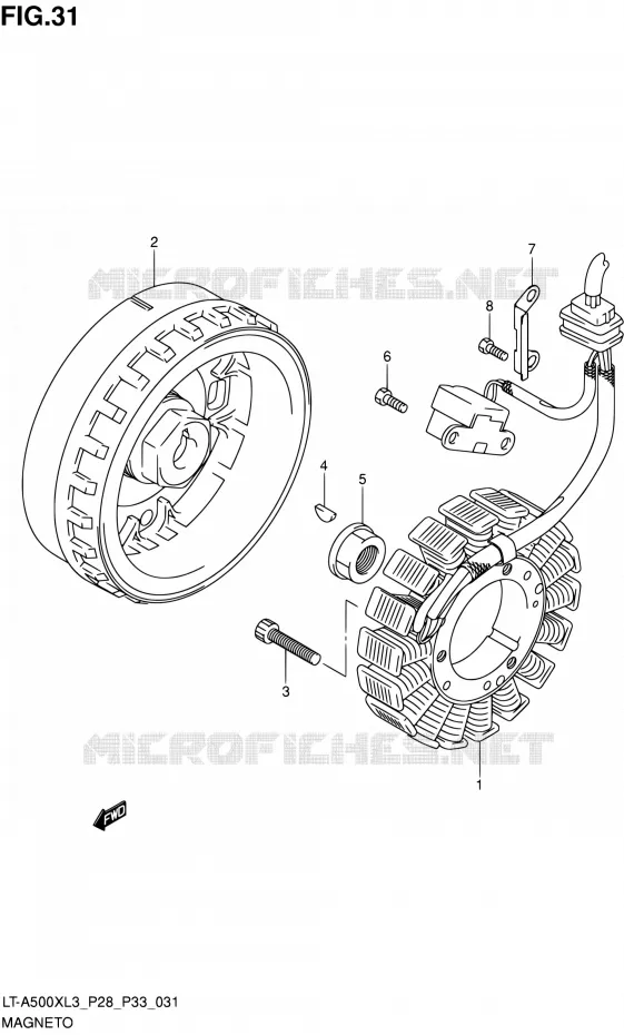 ALLUMAGE ROTOR - STATOR Suzuki QUAD 500 KINGQUAD 2013  LT-A500X L3/LT-A500XZ L3 (P03,P28,P33)