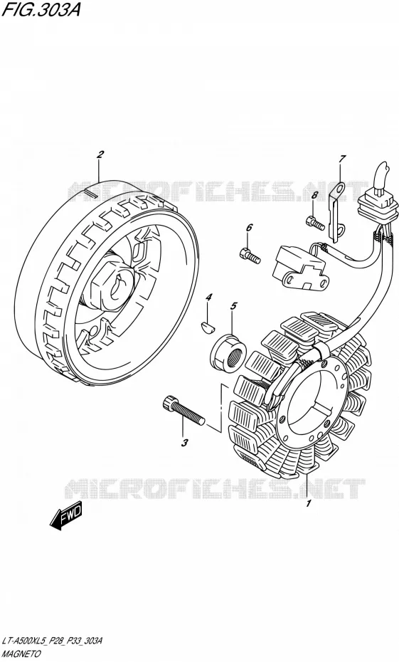 ALLUMAGE ROTOR - STATOR Suzuki QUAD 500 KINGQUAD 1992  LT-A500X L5/LT-A500XZ L5 (P03,P28,P33)