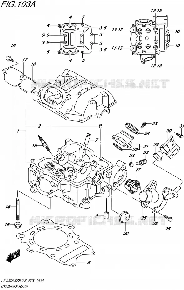 CULASSE Suzuki QUAD 500 KINGQUAD 2016  LT-A500XPBZ L6 (P28,P33)