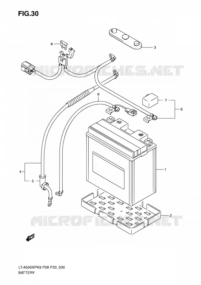 BATTERIE Suzuki QUAD 500 KINGQUAD 2010  LT-A500XP L0/LT-A500XPZ L0 (P28,P33)