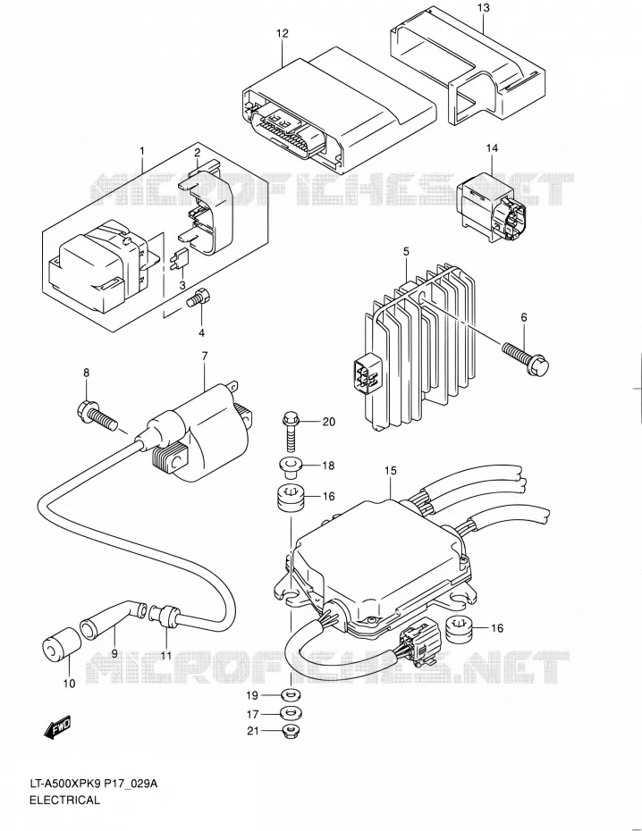 PARTIE ELECTRIQUE (LT-A500XPL0) Suzuki QUAD 500 KINGQUAD 2010  LT-A500XP L0 (P17,P24)