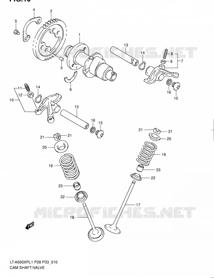 ARBRE A CAMES - VALVE Suzuki QUAD 500 KINGQUAD 2011  LT-A500XP L1/LT-A500XPZ L1 (P03,P28,P33)