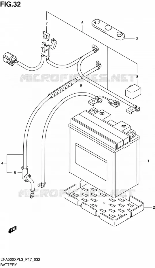 BATTERIE Suzuki QUAD 500 KINGQUAD 2013  LT-A500XP L3/LT-A500XPZ L3 (P17,P24)