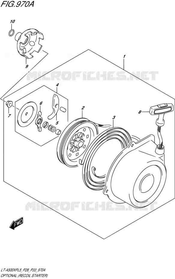 OPTIONS (RECOIL STARTER) Suzuki QUAD 500 KINGQUAD 1992  LT-A500XP L5/LT-A500XPZ L5 (P03,P28,P33)