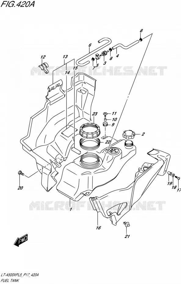 RESERVOIR D'ESSENCE Suzuki QUAD 500 KINGQUAD 2015  LT-A500XP L5/LT-A500XPZ L5 (P17)