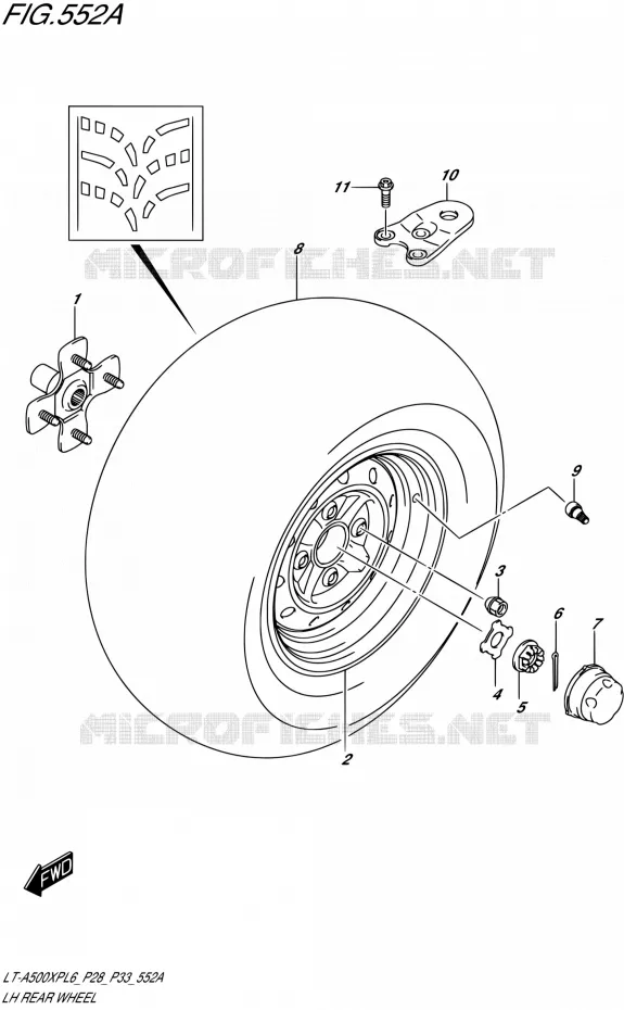 ROUE ARRIERE GAUCHE Suzuki QUAD 500 KINGQUAD 2016  LT-A500XP L6/LT-A500XPZ L6 (P28,P33)