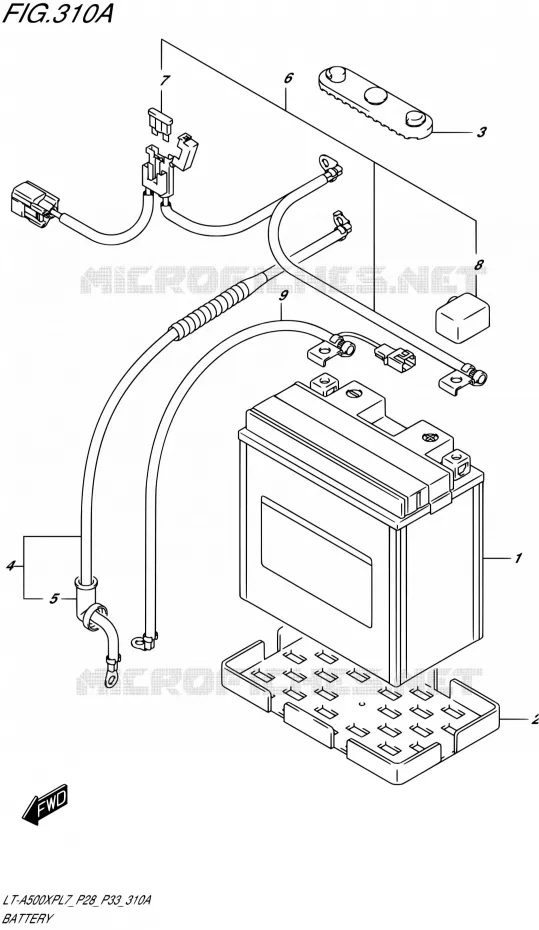 BATTERIE Suzuki QUAD 500 KINGQUAD 2017  LT-A500XP L7/LT-A500XPZ L7 (P28,P33)