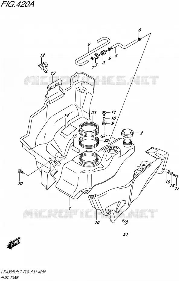 RESERVOIR D'ESSENCE Suzuki QUAD 500 KINGQUAD 2017  LT-A500XP L7/LT-A500XPZ L7 (P28,P33)