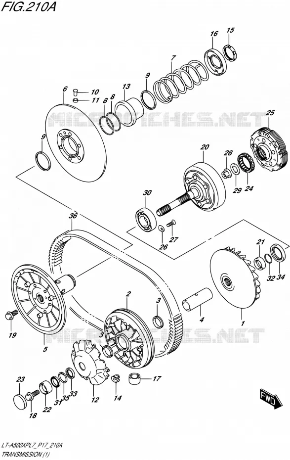 TRANSMISSION (1) Suzuki QUAD 500 KINGQUAD 2017  LT-A500XP L7 (P17)