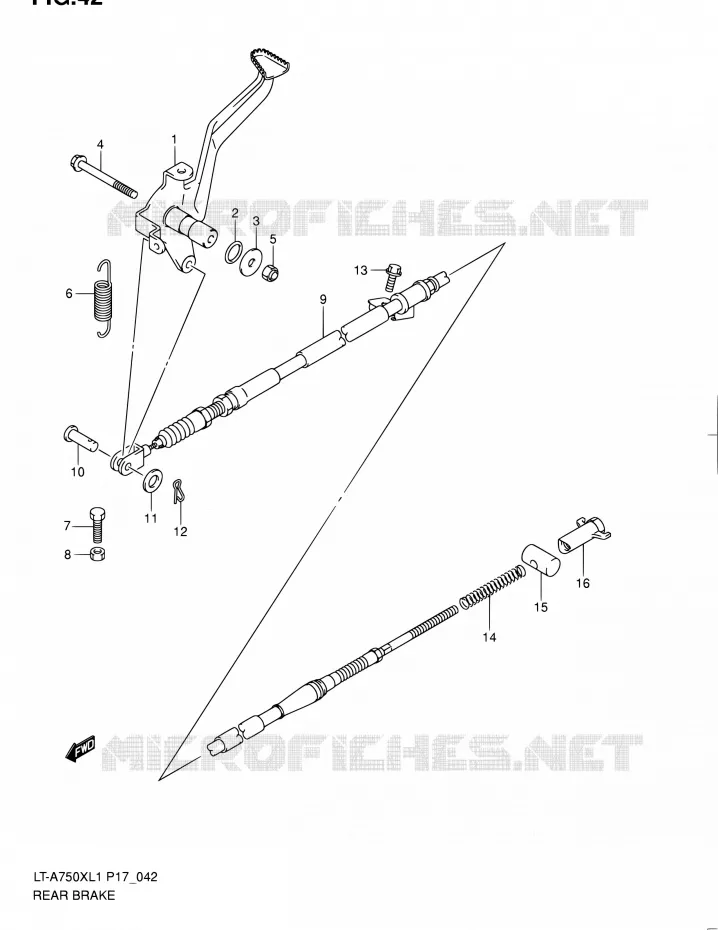 FREIN ARRIERE Suzuki QUAD 750 KINGQUAD 2011  LT-A750X L1 (P17,P24)