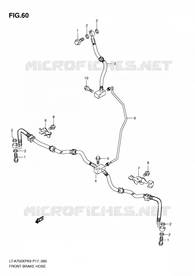 DURITE DE FREIN AVANT Suzuki QUAD 750 KINGQUAD 2010  LT-A750XP L0 (P17,P24)
