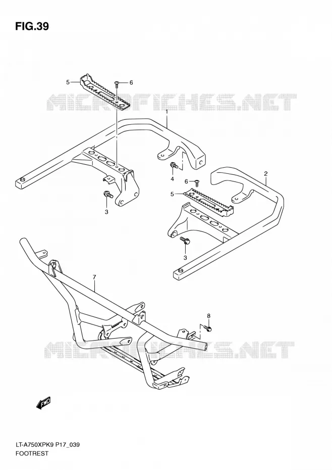 REPOSE PIED Suzuki QUAD 750 KINGQUAD 2010  LT-A750XP L0 (P17,P24)