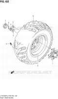 ROUE ARRIERE DROITE (LT A750XPZL2 P33) pour Suzuki KINGQUAD 750 2012