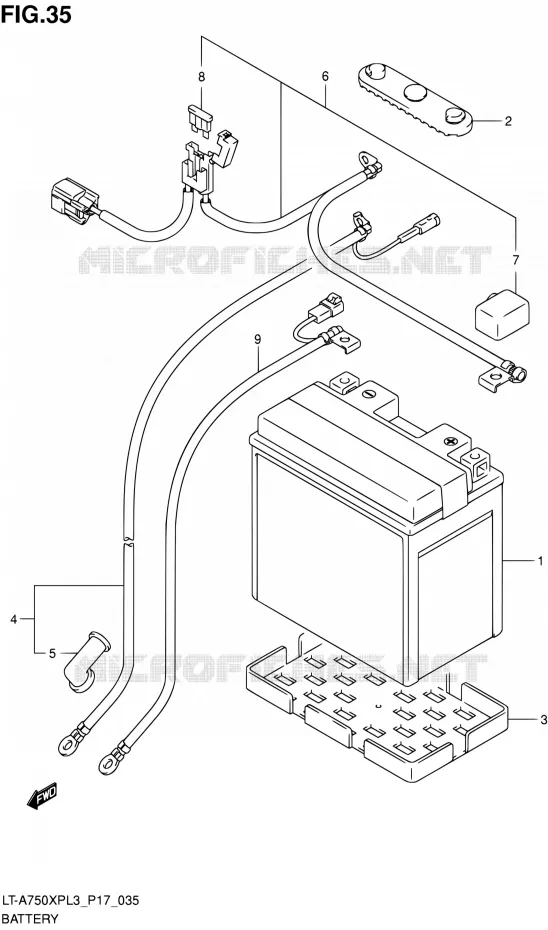 BATTERIE Suzuki QUAD 750 KINGQUAD 2013  LT-A750XP L3/LT-A750XPZ L3 (P17,P24)