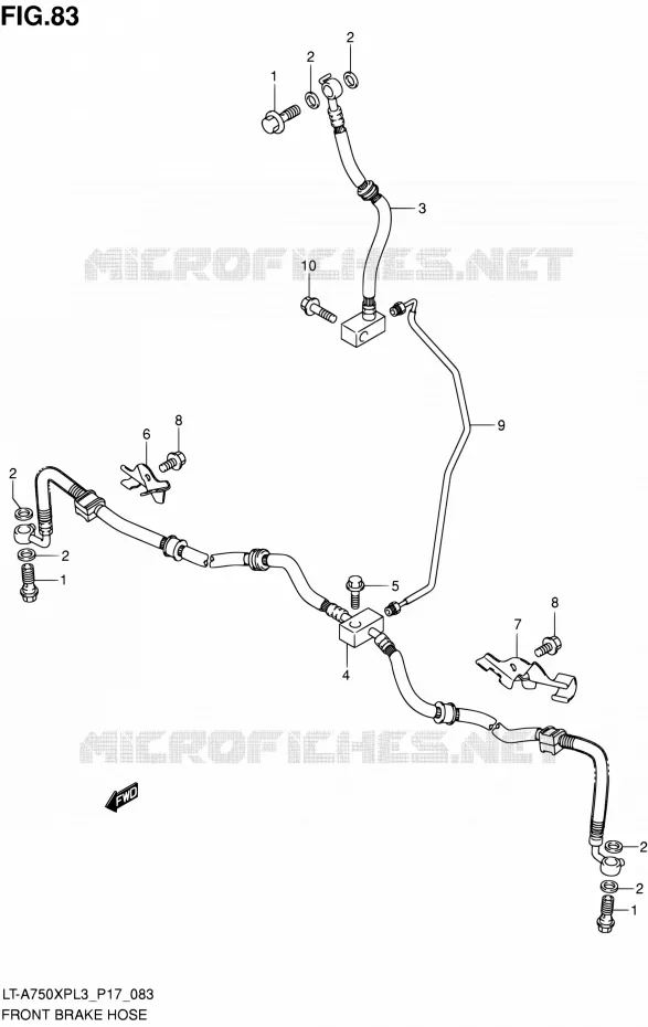 DURITE DE FREIN AVANT Suzuki QUAD 750 KINGQUAD 2013  LT-A750XP L3/LT-A750XPZ L3 (P17,P24)