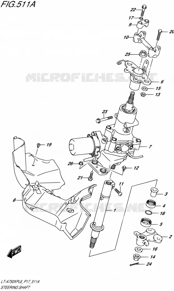 COLONNE DE DIRECTION Suzuki QUAD 750 KINGQUAD 2016  LT-A750XP L6/LT-A750XPZ L6 (P17)