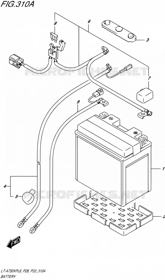 BATTERIE Suzuki QUAD 750 KINGQUAD 2016  LT-A750XP L6/LT-A750XPZ L6 (P28,P33)