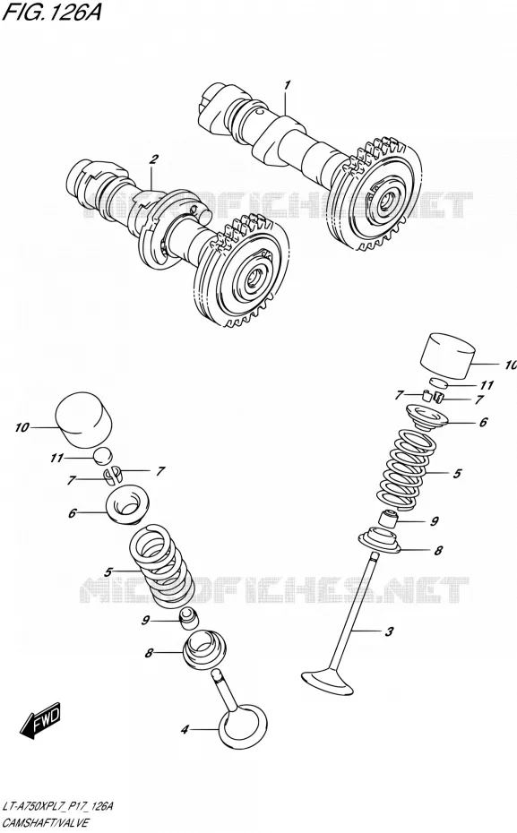 ARBRE A CAMES - VALVE Suzuki QUAD 750 KINGQUAD 2017  LT-A750XP L7 (P17)