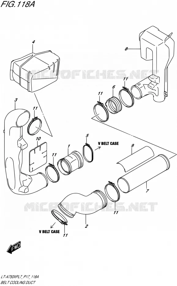CONDUIT D'ADMISSION CARTER COURROIE Suzuki QUAD 750 KINGQUAD 2017  LT-A750XP L7 (P17)
