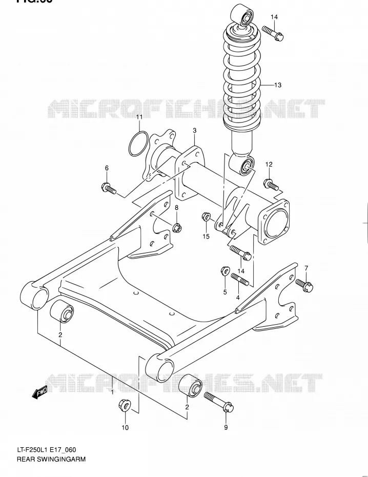 BRAS OSCILLANT ARRIERE Suzuki QUAD 250 OZARK 2011  LT-F250 L1 (E17,E24)