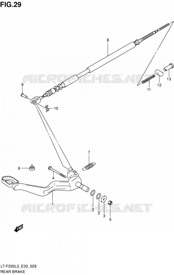 FREIN ARRIERE Suzuki QUAD 250 OZARK 2013  LT-F250 L3 (E03,E28,E33)