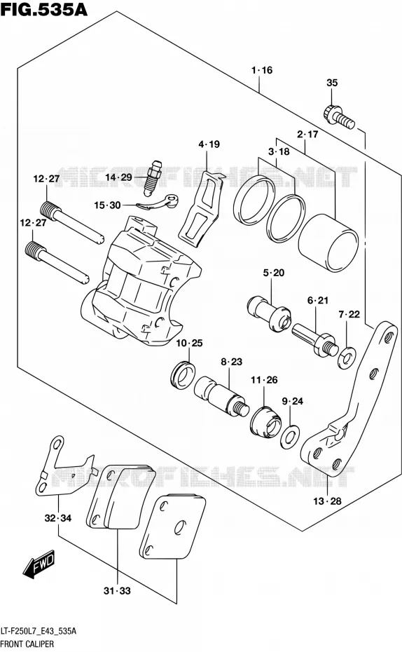 ETRIER DE FREIN AVANT Suzuki QUAD 250 OZARK 2017  LT-F250 L7 (E43)