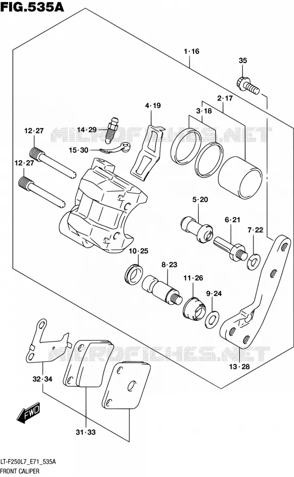 ETRIER DE FREIN AVANT Suzuki QUAD 250 OZARK 2017  LT-F250 L7 (E71)