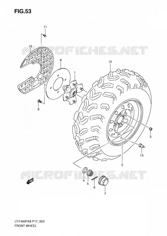 ROUE AVANT Suzuki QUAD 400 KINGQUAD 2010  LT-F400F L0 (P17,P24)