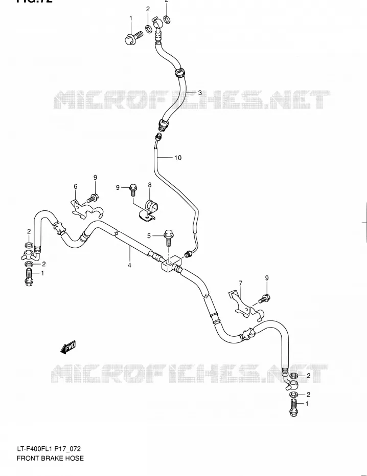 DURITE DE FREIN AVANT Suzuki QUAD 400 KINGQUAD 2011  LT-F400F L1 (P17,P24)