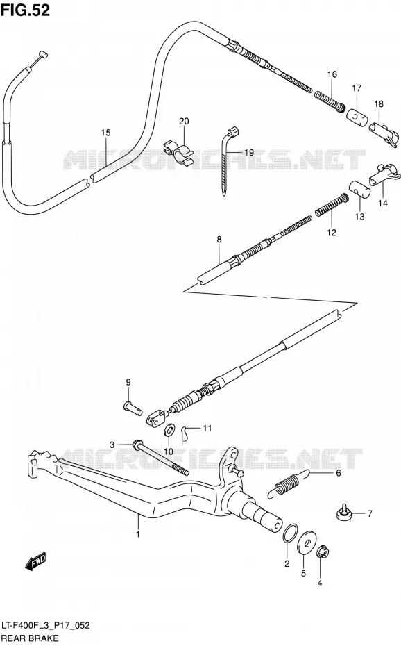 FREIN ARRIERE Suzuki QUAD 400 KINGQUAD 2013  LT-F400F L3/LT-F400FZ L3 (P17,P24)