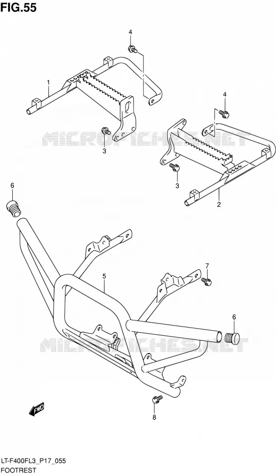 REPOSE PIED (LT-F400FZL3 P17) Suzuki QUAD 400 KINGQUAD 2013  LT-F400F L3/LT-F400FZ L3 (P17,P24)