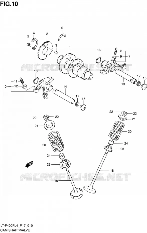ARBRE A CAMES - VALVE Suzuki QUAD 400 KINGQUAD 2014  LT-F400F L4/LT-F400FZ L4 (P17)