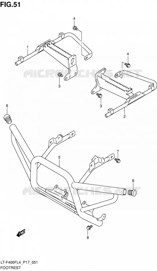 REPOSE PIED (LT-F400FZL4 P17) Suzuki QUAD 400 KINGQUAD 2014  LT-F400F L4/LT-F400FZ L4 (P17)
