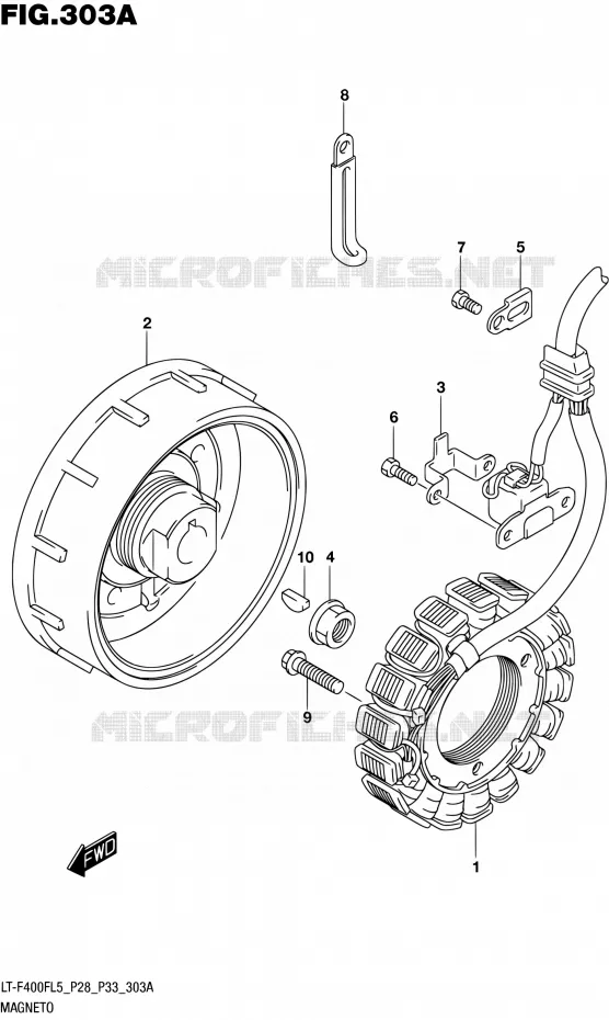 ALLUMAGE ROTOR - STATOR Suzuki QUAD 400 KINGQUAD 2015  LT-F400F L5/LT-F400FZ L5 (P03,P28,P33)
