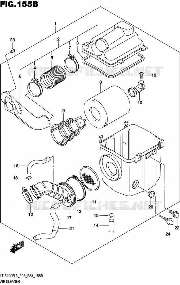 FILTRE A AIR (LT-F400FL6 P33) Suzuki QUAD 400 KINGQUAD 2016  LT-F400F L6 (P03,P28,P33)