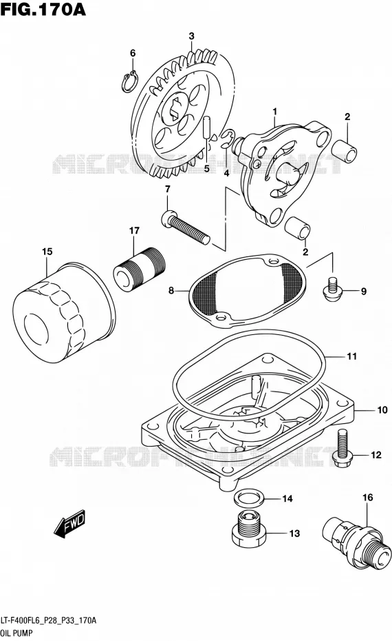 POMPE A HUILE Suzuki QUAD 400 KINGQUAD 2016  LT-F400F L6 (P03,P28,P33)