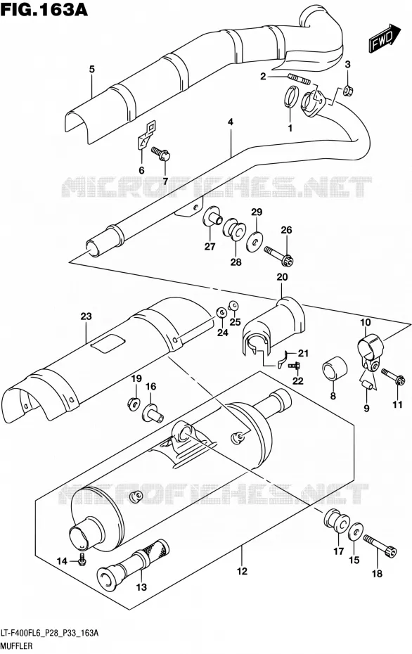 SILENCIEUX (LT-F400FL6 P28) Suzuki QUAD 400 KINGQUAD 2016  LT-F400F L6 (P03,P28,P33)