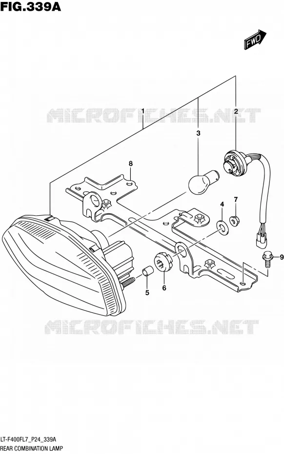 ENSEMBLE FEU ARRIERE Suzuki QUAD 400 KINGQUAD 2017  LT-F400F L7 (P24)