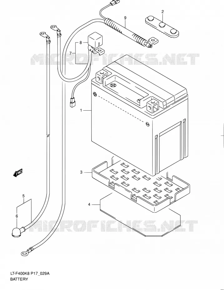 BATTERIE (MODEL L0) Suzuki QUAD 400 KINGQUAD 2010  LT-F400 L0 (P17,P24)