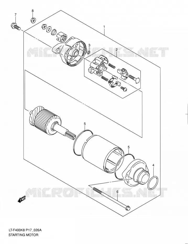 DEMARREUR (MODEL L0) Suzuki QUAD 400 KINGQUAD 2010  LT-F400 L0 (P17,P24)